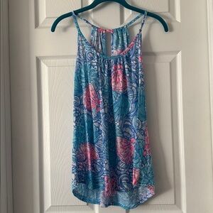 CLEAN & EUC LILLY PULITZER, Lacy, Vibrant Sea theme Racerback Tank. Size small